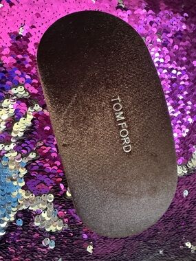Tom Ford Brown Velvet Eyeglass Case - Black